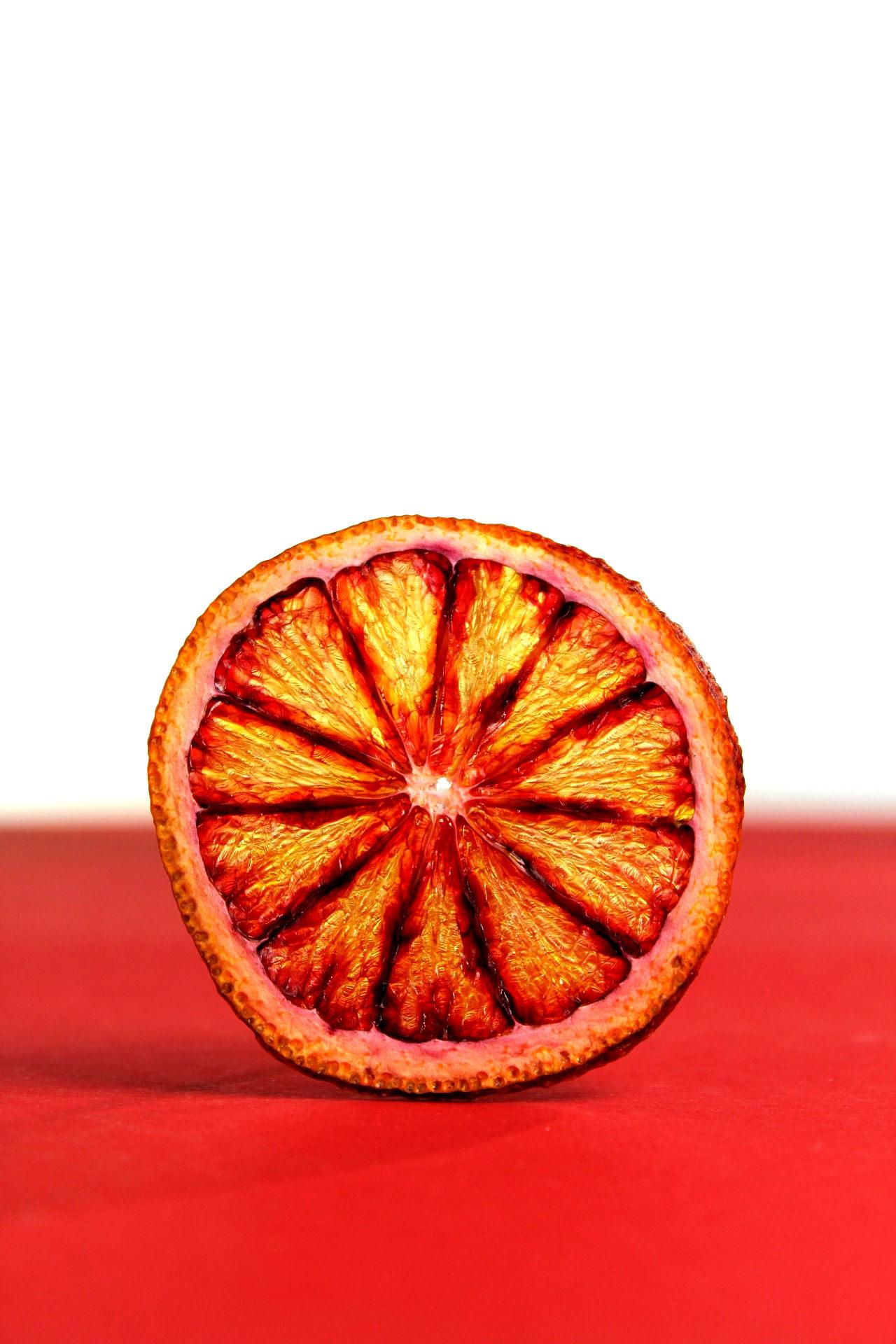 Dried blood orange chips