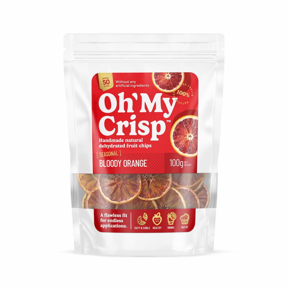 Dried blood orange chips