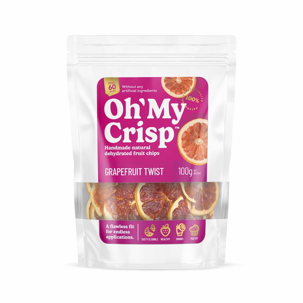 Dried grapefruit chips