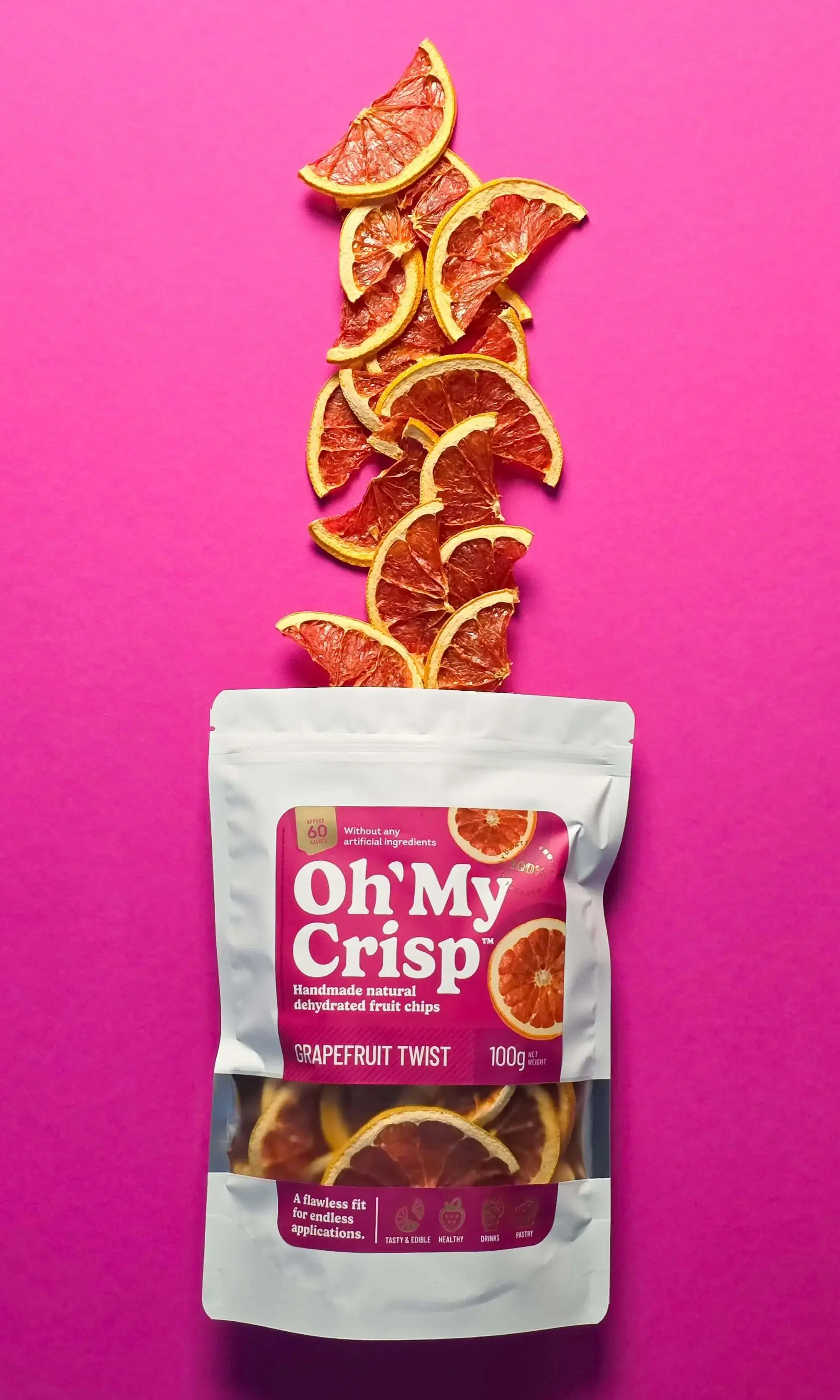Grapefruit on pink