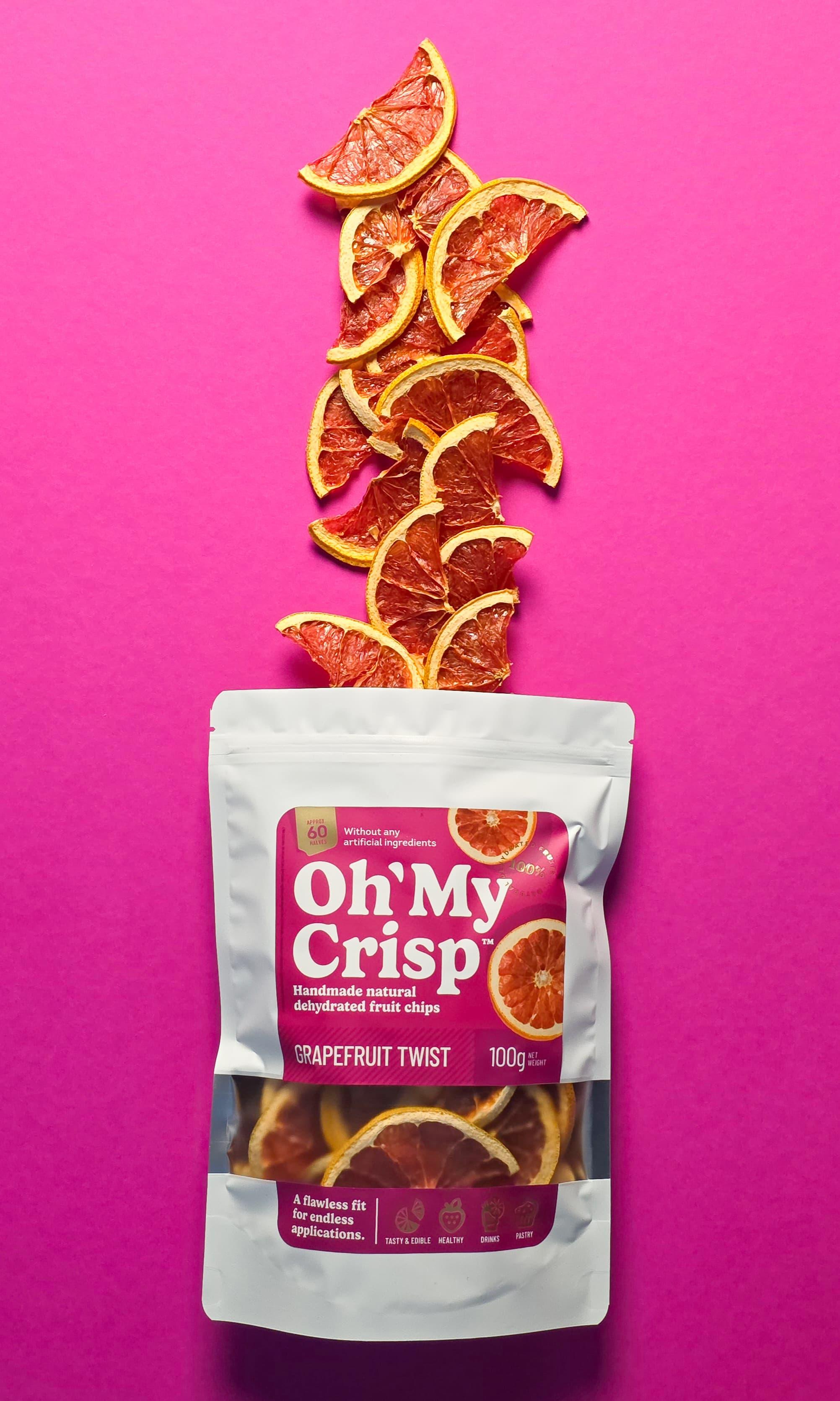 Grapefruit on pink