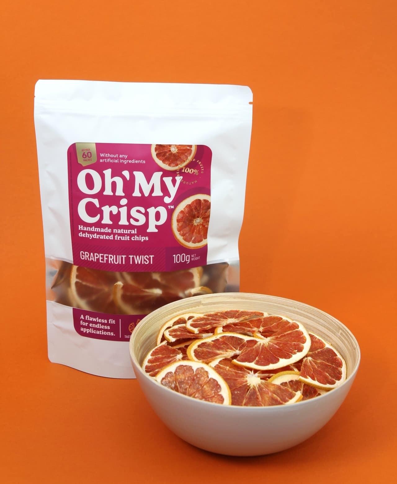 Dried grapefruit chips