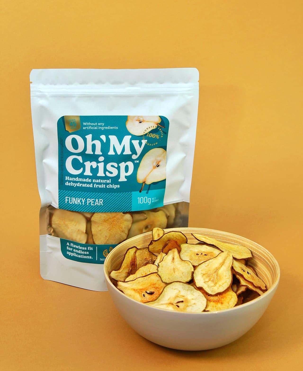 Dried pear chips