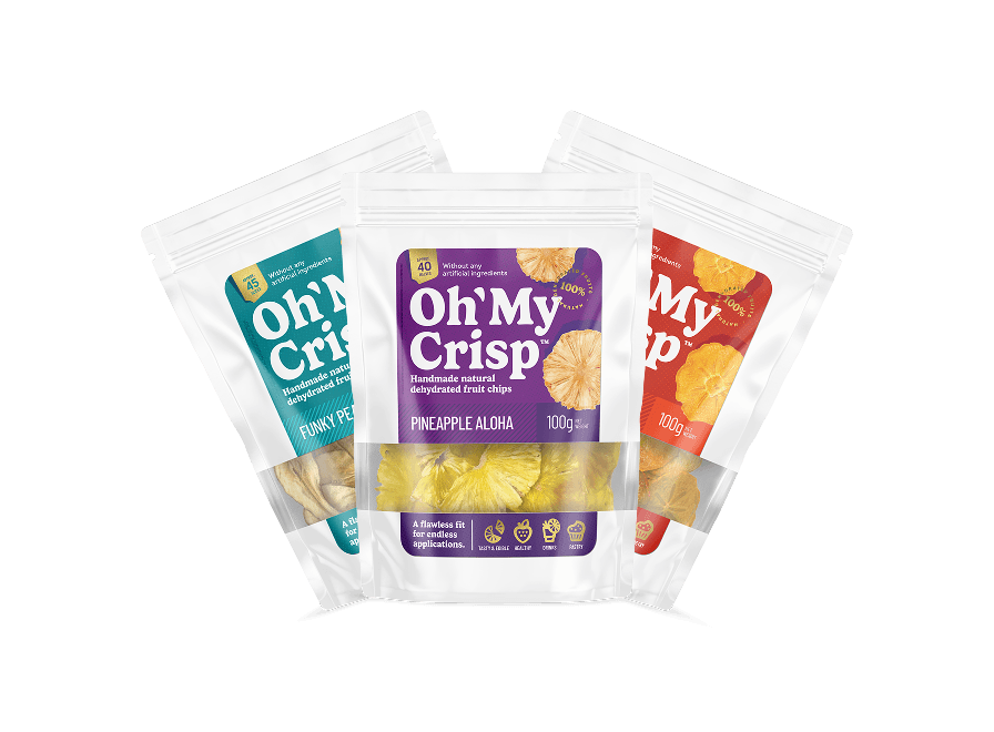 Pineapple, persimmon, pear chips